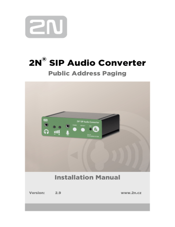 2N SIP SPEAKER Installation manual | Manualzz