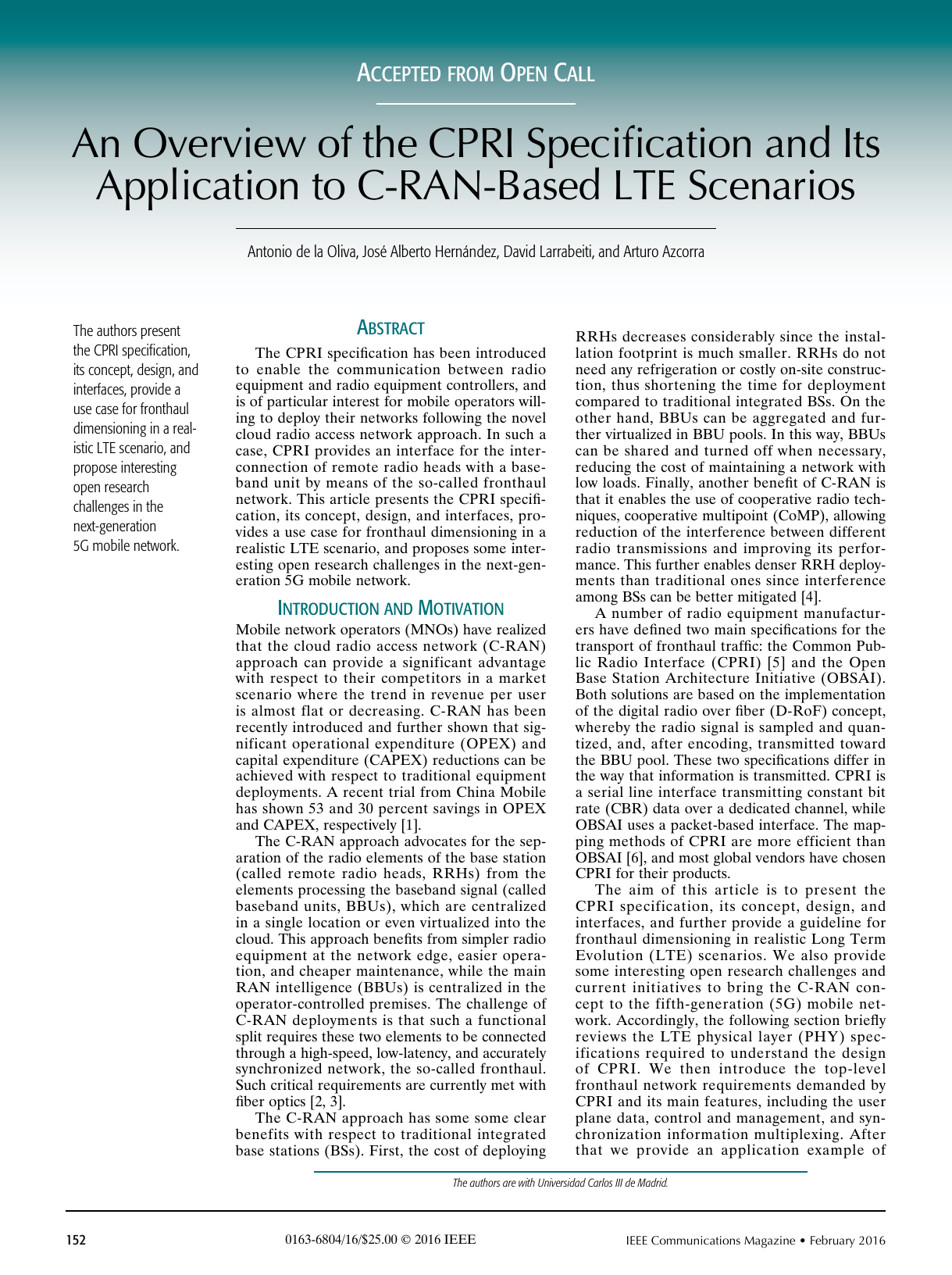 An Overview Of The Cpri Specification And Its 5g Manualzz