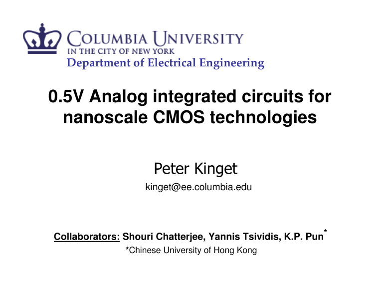 0 5v Analog Integrated Circuits For Nanoscale Cmos Manualzz