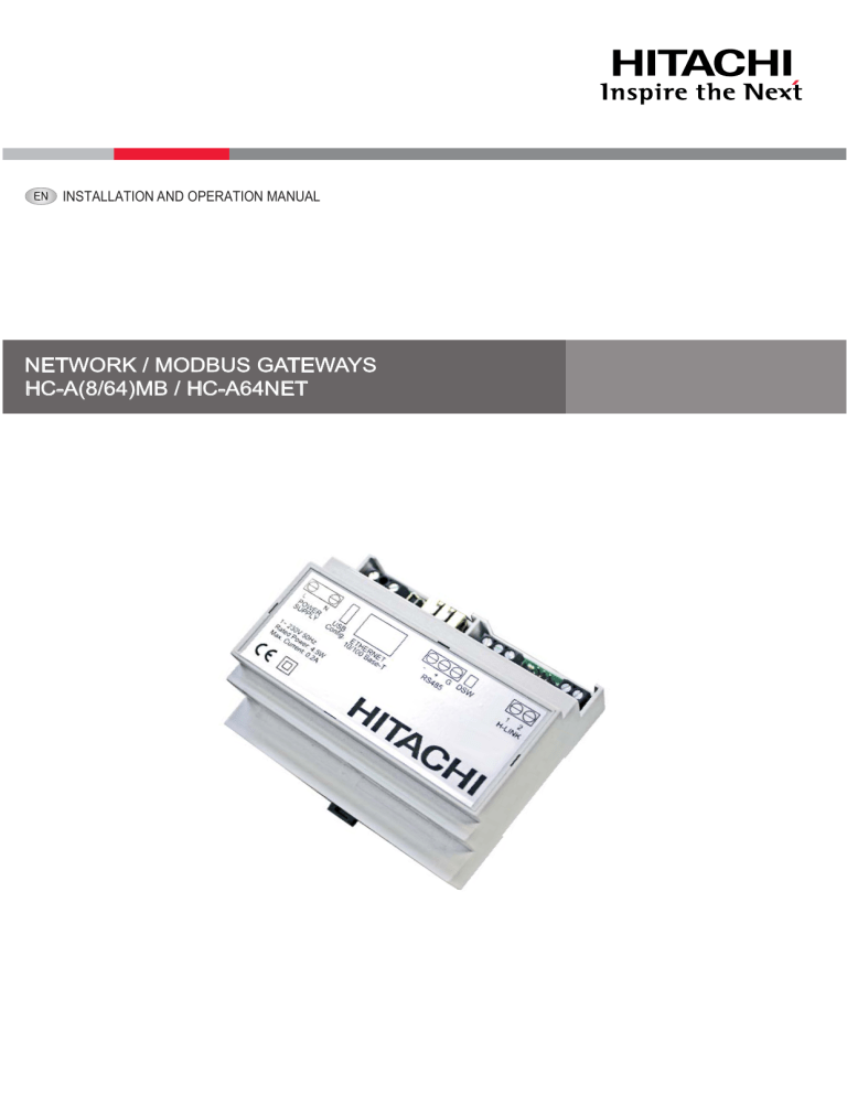 Network Modbus Gateways Hc A 8 64 Mb Hc A64net Manualzz