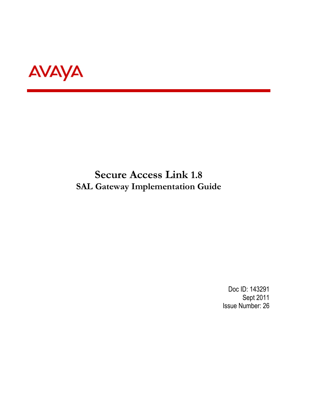 Secure Access Link 1.8 SAL Gateway | Manualzz