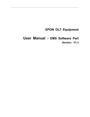 EPON OLT Equipment User Manual | Manualzz