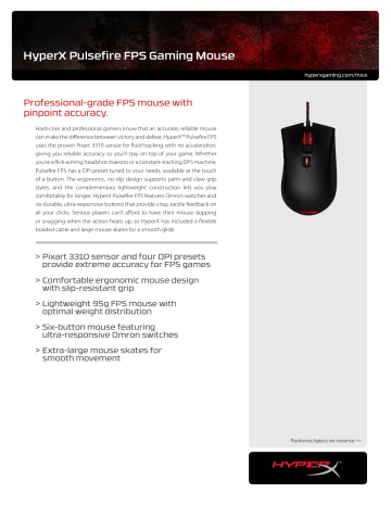 Hyperx Pulsefire Fps Gaming Mouse Manualzz