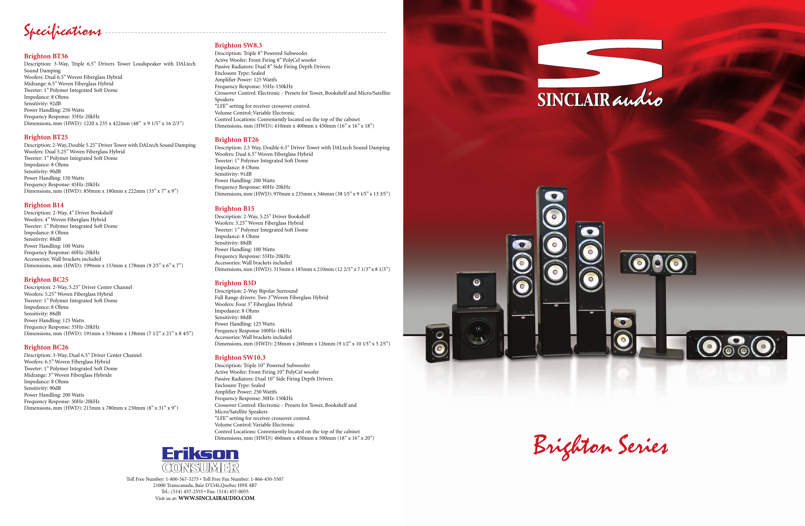 sinclair audio tower speakers