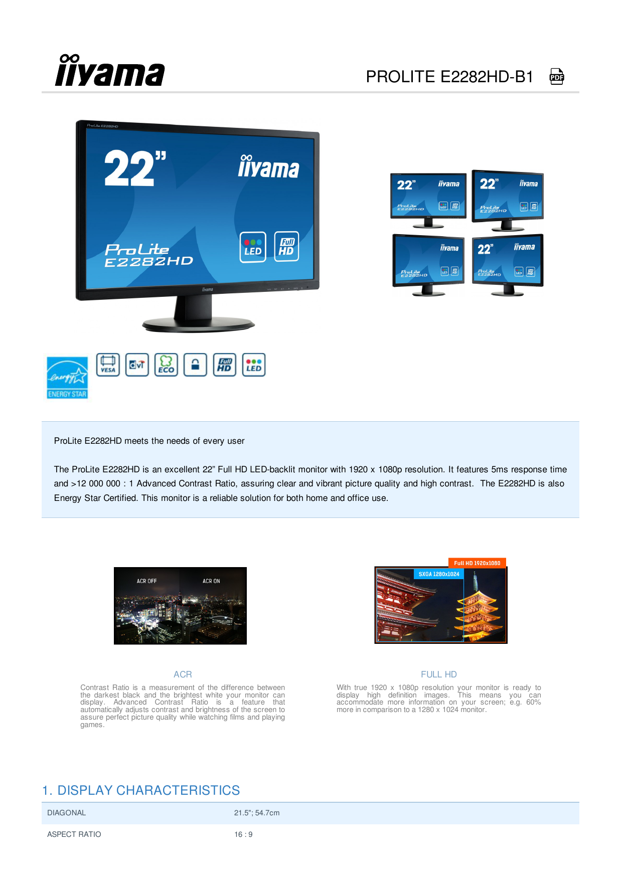 ProLite E2282HD-B1 | Manualzz