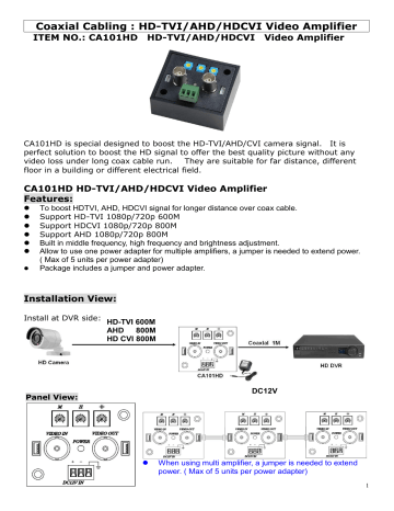 AHD and HD-CVI Video Signal Amplifier/Booster  CA101HD HD-TVI 