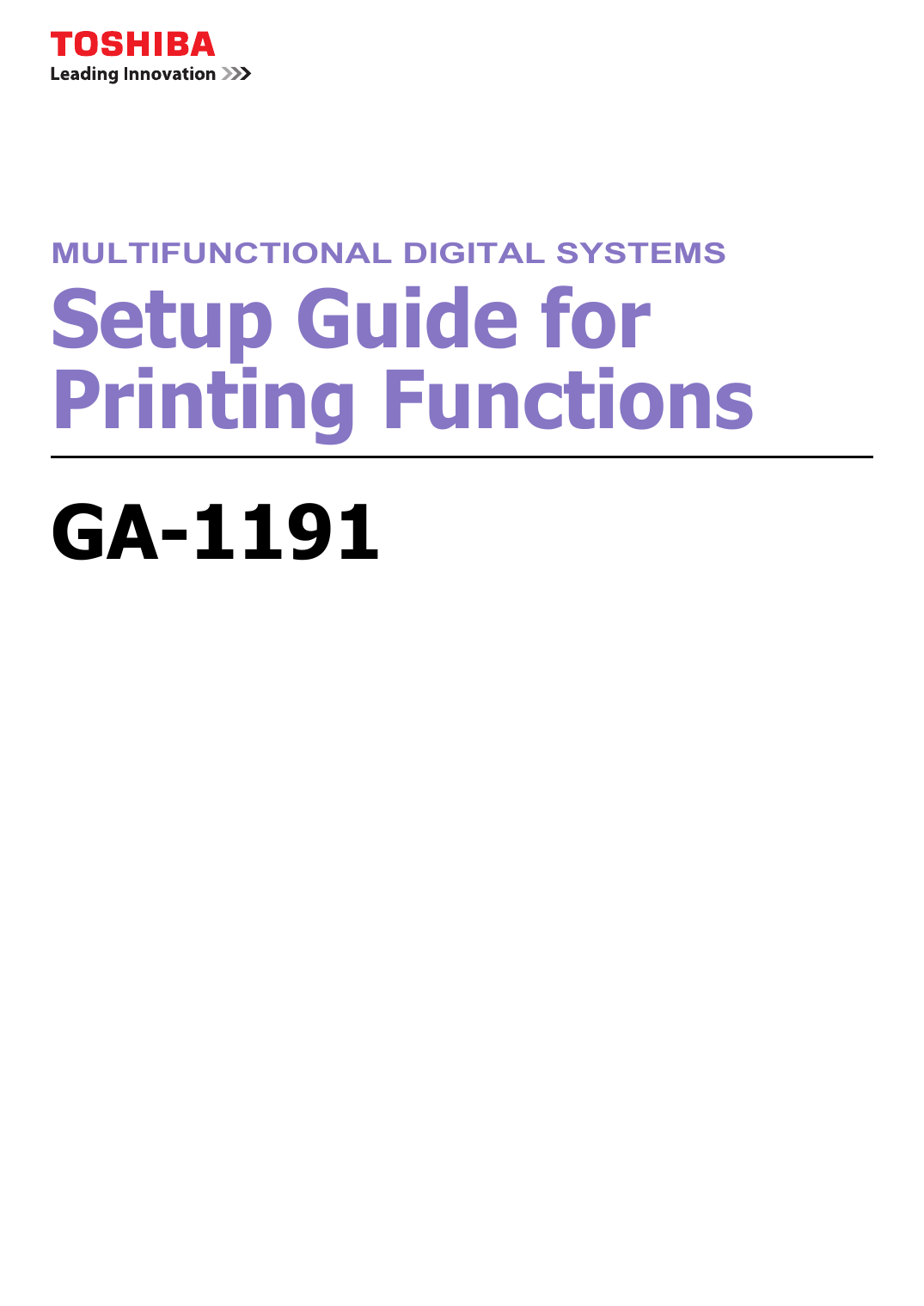 Setup Guide for Printing Functions | Manualzz