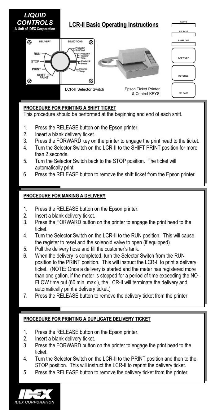 LIQUID CONTROLS LCRII Basic Operating Instructions Manualzz