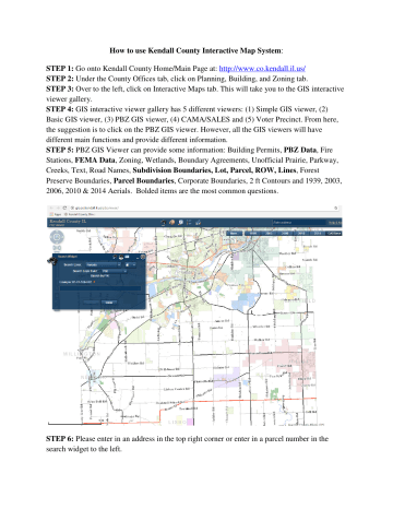 Kendall County Gis Map Pbz Viewer Help - Kendall County Gis | Manualzz