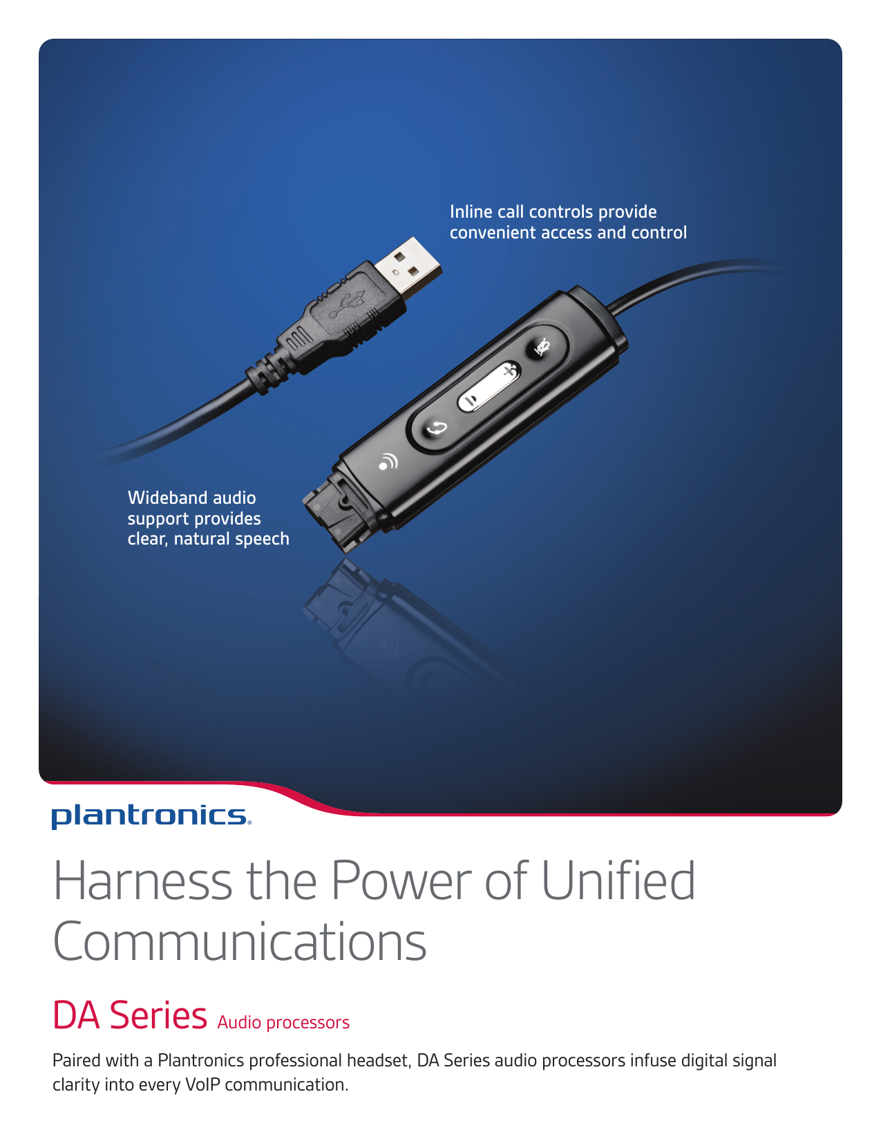Plantronics DA40 USB Entry Level Adaptor Headsets Only