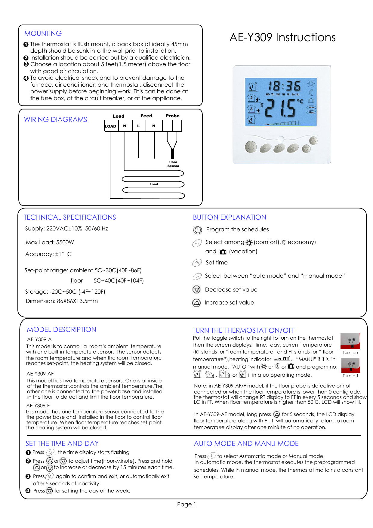 Ae Y309 Instructions Manualzz