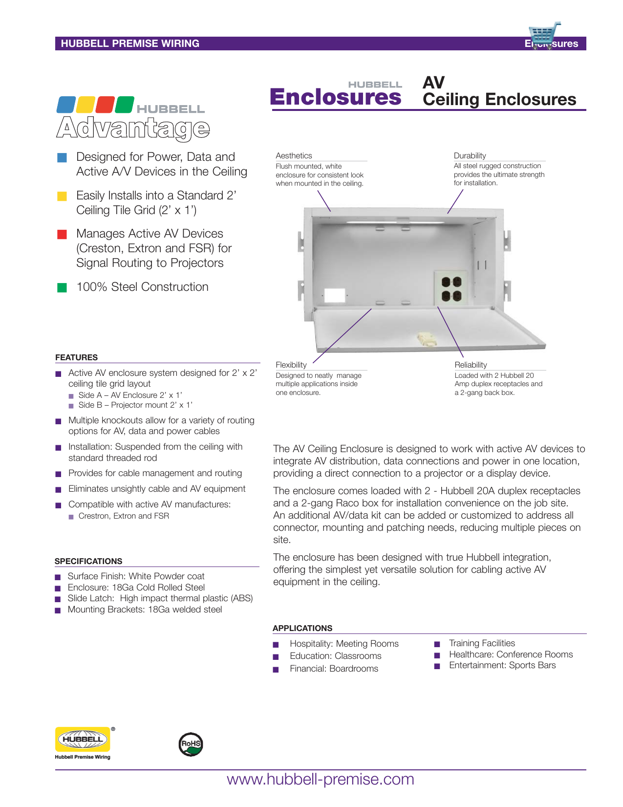 Av Ceiling Enclosure Hubbell Premise Wiring Manualzz