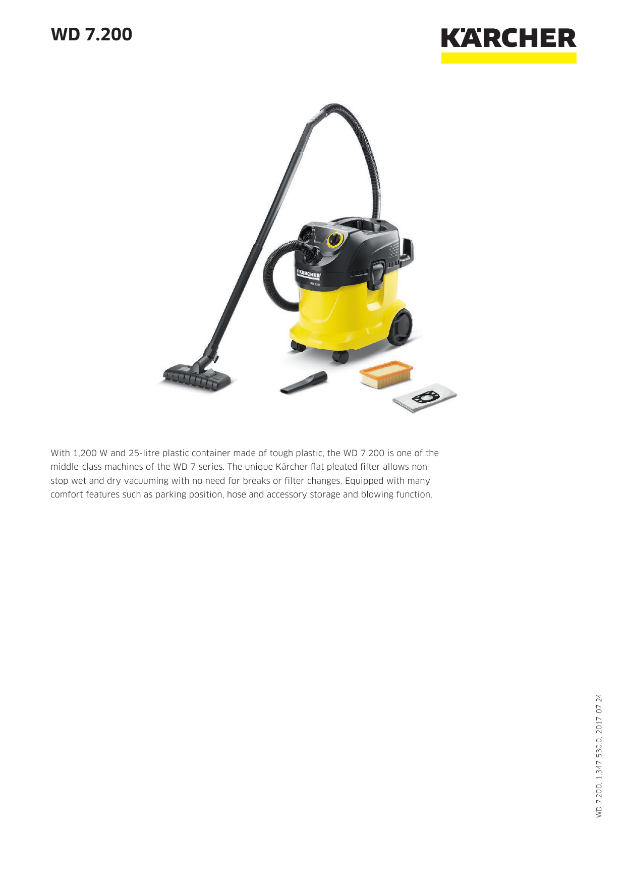 Karcher Suction Hose Extension For WD MV Vacuum Cleaners 3.5m 
