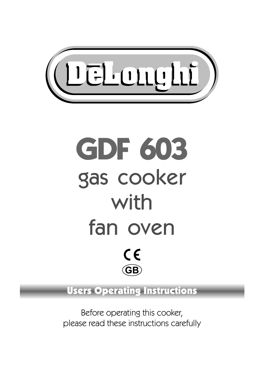 DeLonghi GDF 603 User Operating Instructions Manual Manualzz