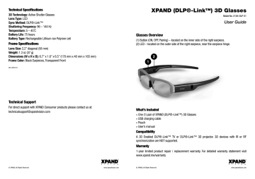 Xpand Dlp Link 3d Glasses Manualzz
