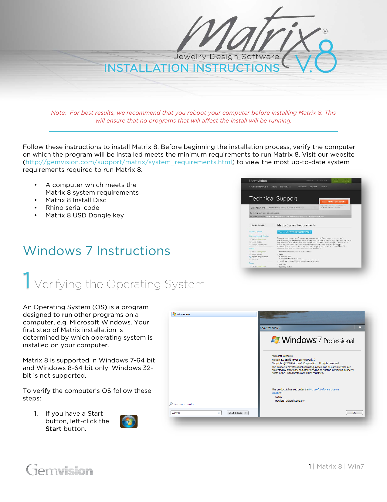 gemvision matrix 6 system requirements