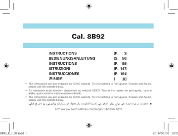 Seiko 8B92 Benutzerhandbuch Manualzz