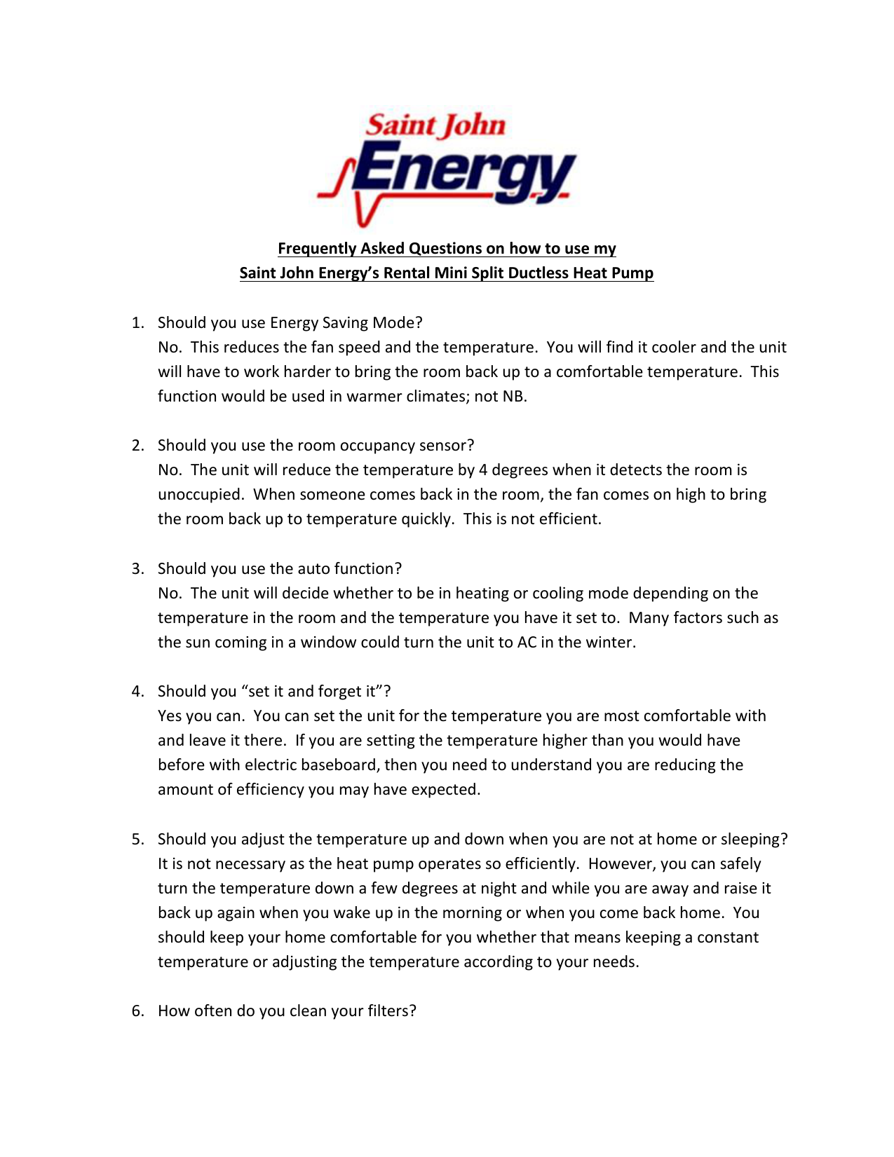 Faq S On How To Use Your Mini Split Ductless Heat Pump Manualzz Com