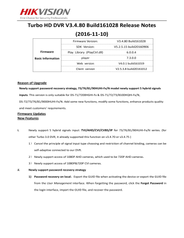 Turbo Hd Dvr V3 4 80 Build Release Notes 16 11 10 Manualzz