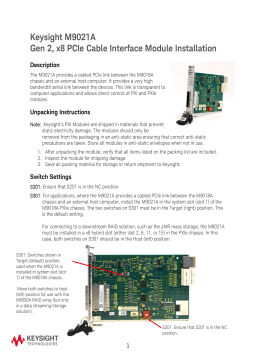 Keysight M9021A Gen 2, x8 PCIe Cable Installation Guide