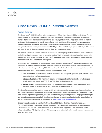 Cisco Nexus 9300 Ex Platform Switches Data Sheet Manualzz