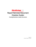 MicroStrategy Report Services Document Guide
