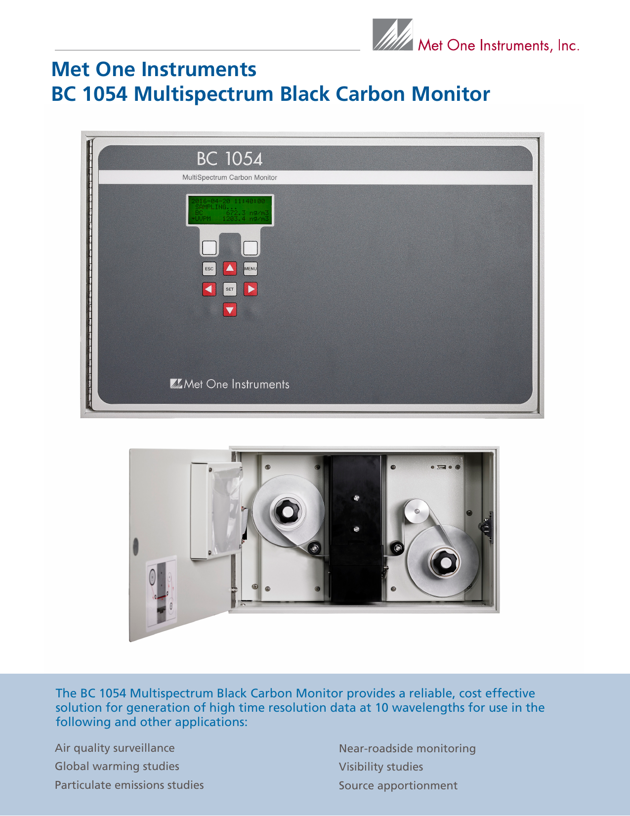Met One Instruments BC 1054 Multispectrum Black Carbon Monitor Manualzz