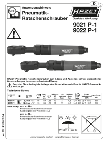 Hazet 9022p 1 Operating Instructions Manualzz