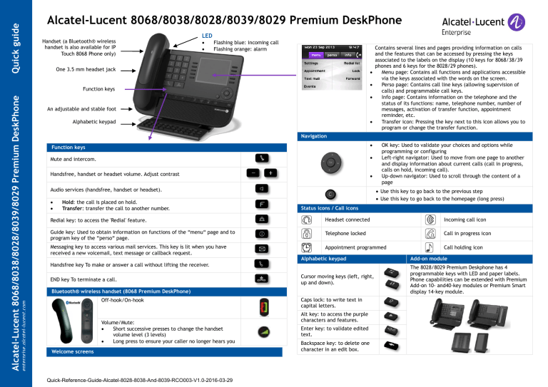Alcatel-Lucent 8029, 8038, 8039, 8068, 8028 User manual | Manualzz