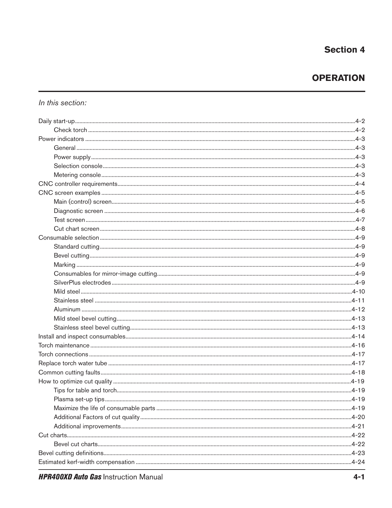 Hypertherm 105 Cut Charts