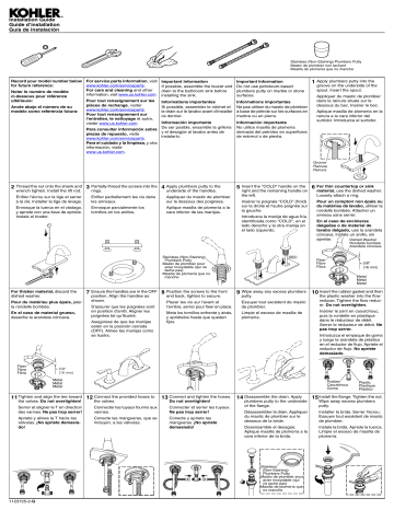 Kohler K-14661-4-CP Loure Bathroom Sink Faucet Installation guide ...