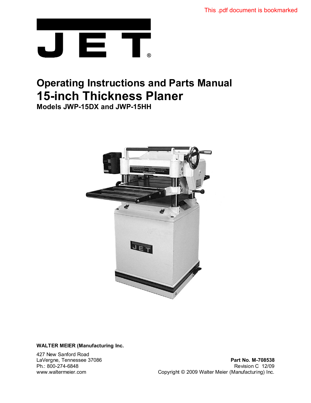 15inch Thickness Planer Manualzz