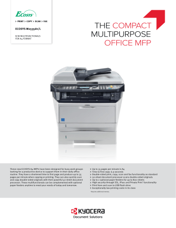 Kyocera Ecosys M2035dn Series Datasheet Manualzz Kyocera Ecosys M2035dn Series Datasheet Manualzz