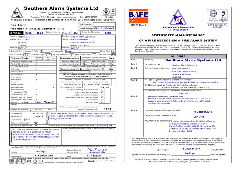 Sample Of Our Electronic Southern Alarm Systems Ltd Manualzz