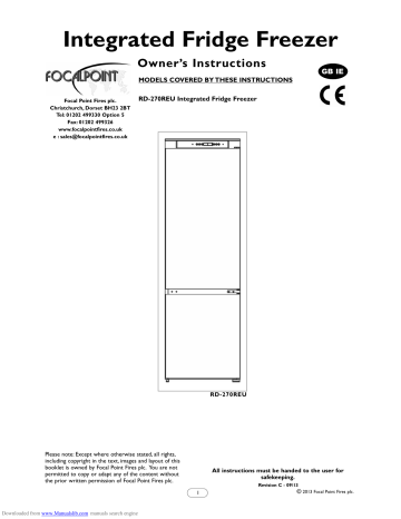 focalpoint fridge freezer