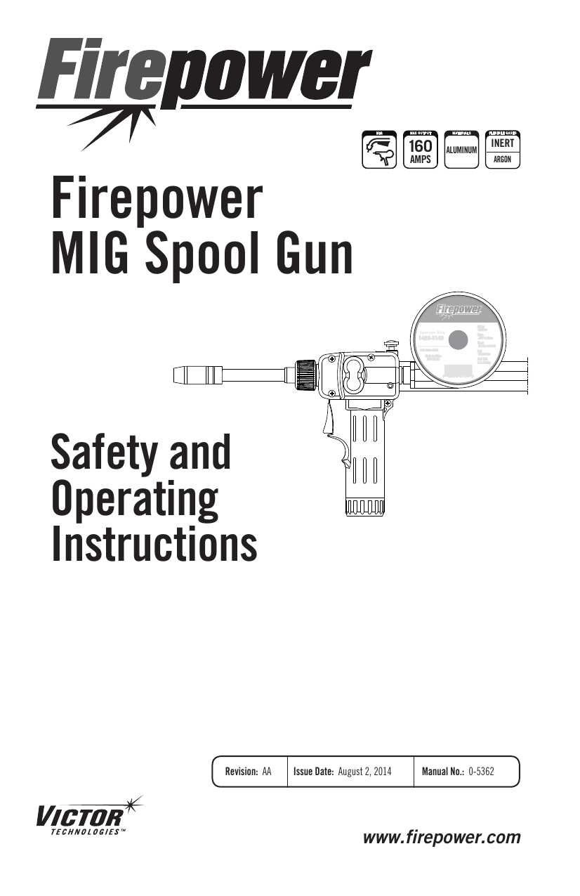 160 Amp Firepower 1444-0894 Mig Spool Gun