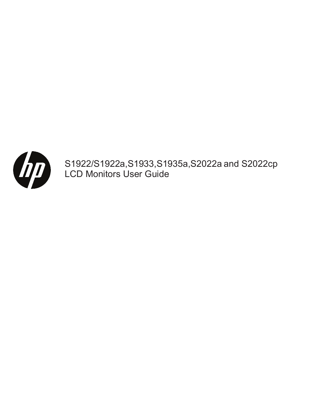 HP S1933 18.5inch Widescreen LCD Monitor User guide Manualzz