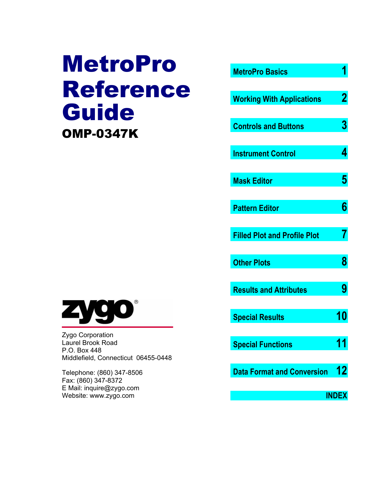 MetroPro Reference Guide OMP | Manualzz