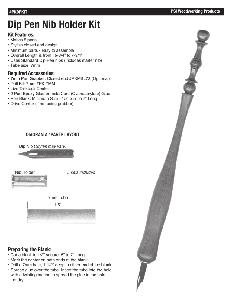 Dip Pen Nib Holder Kit Manualzz