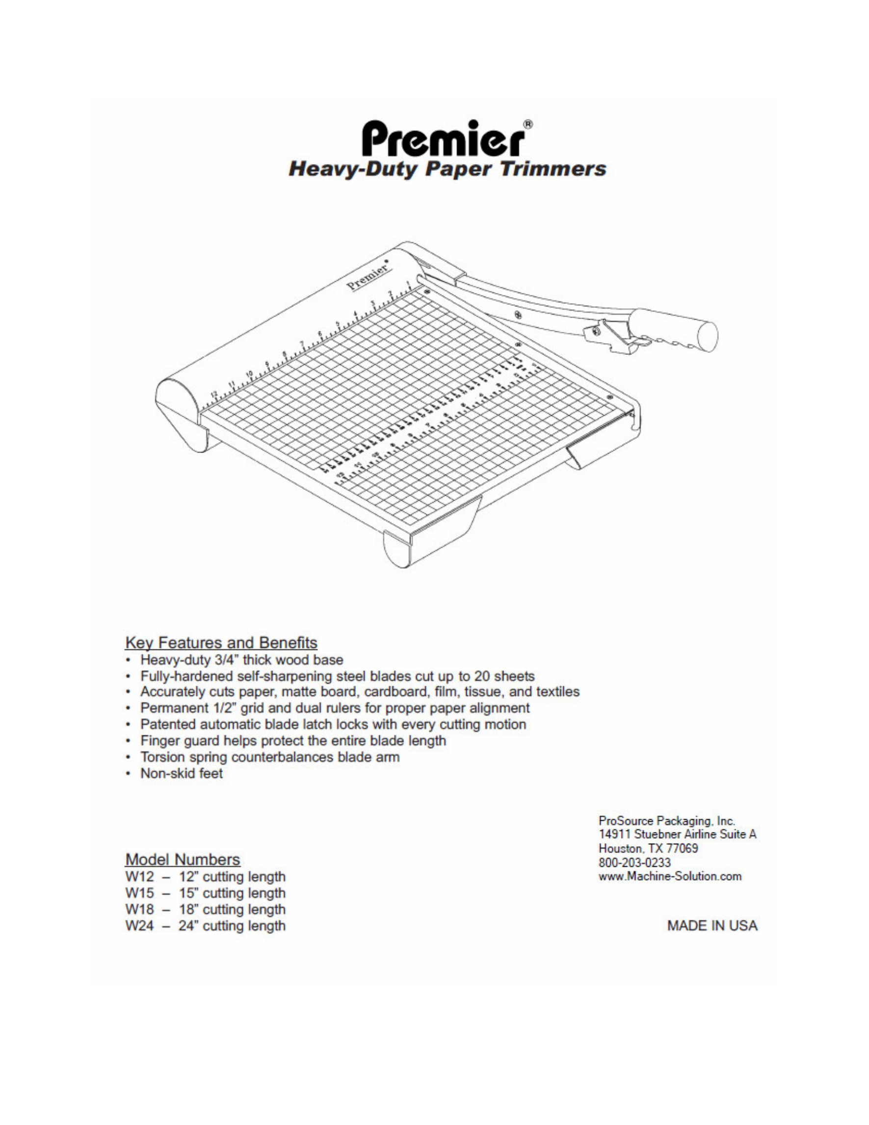 Premier P215X Polyboard 15 Inch Guillotine Paper Cutter