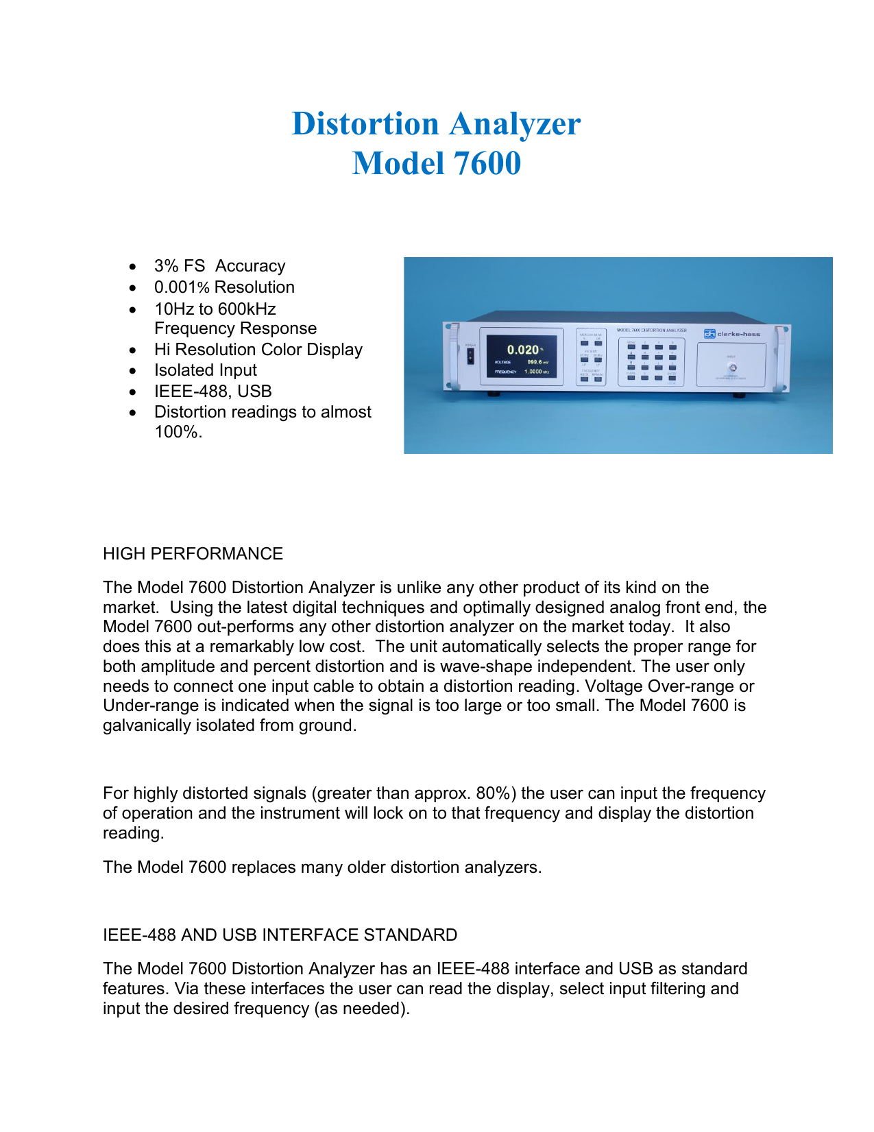 IET / Quadtech 7600 PLUS LCR Meter, 10 Hz to 2 MHz