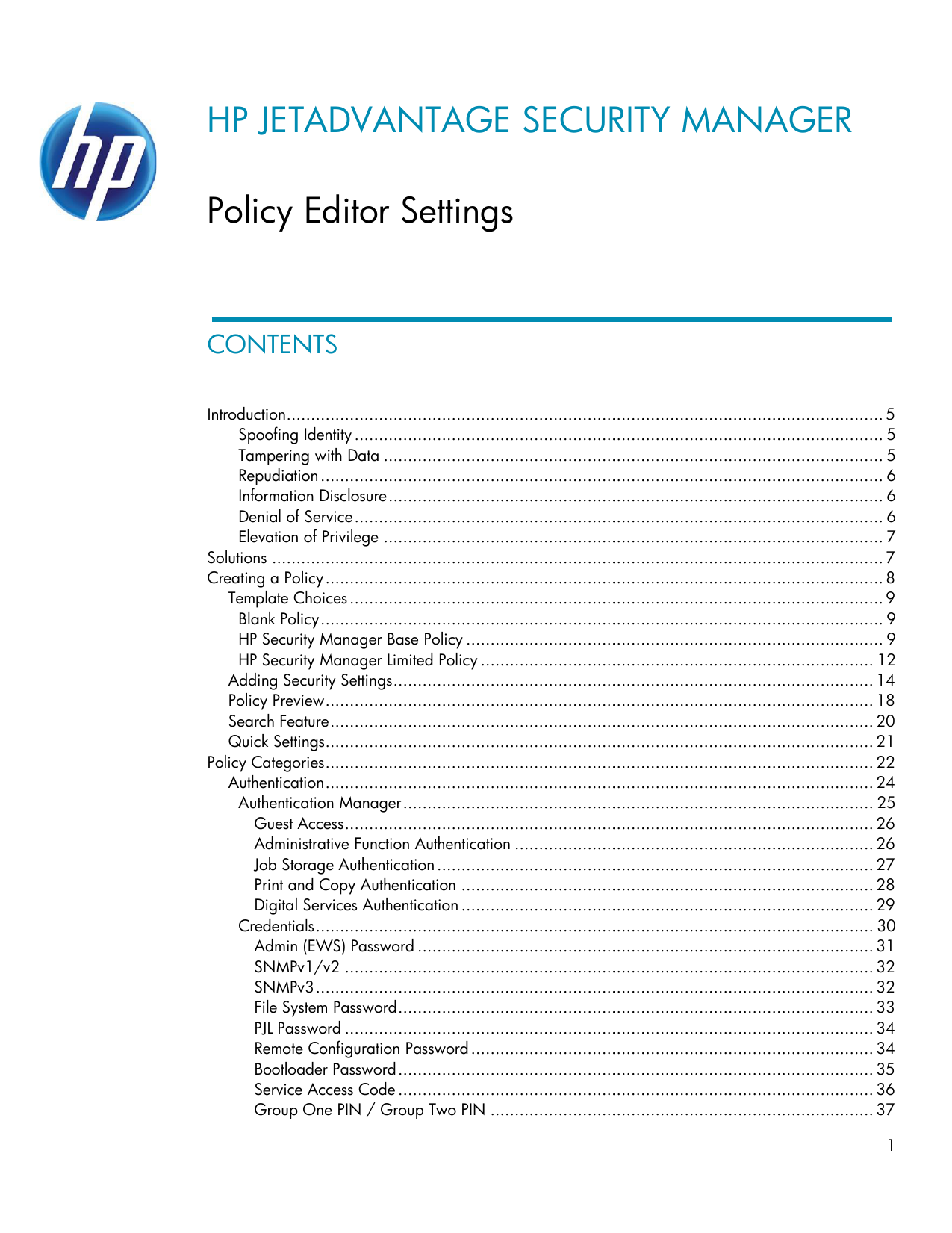 HP JETADVANTAGE SECURITY MANAGER Policy Editor Settings 1 7fc48cbab305a ad23bb6deacd2