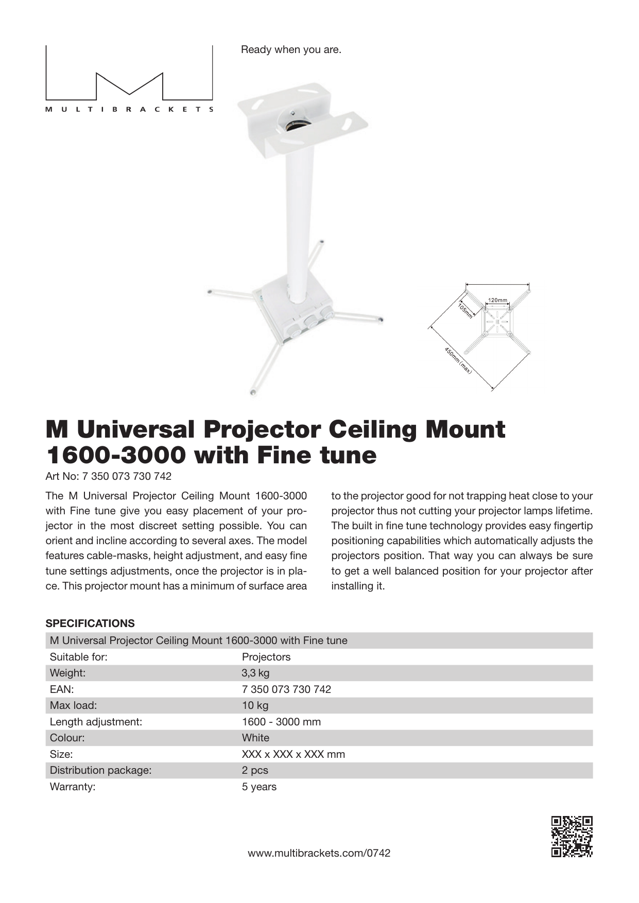 M Universal Projector Ceiling Mount 1600 Manualzz Com