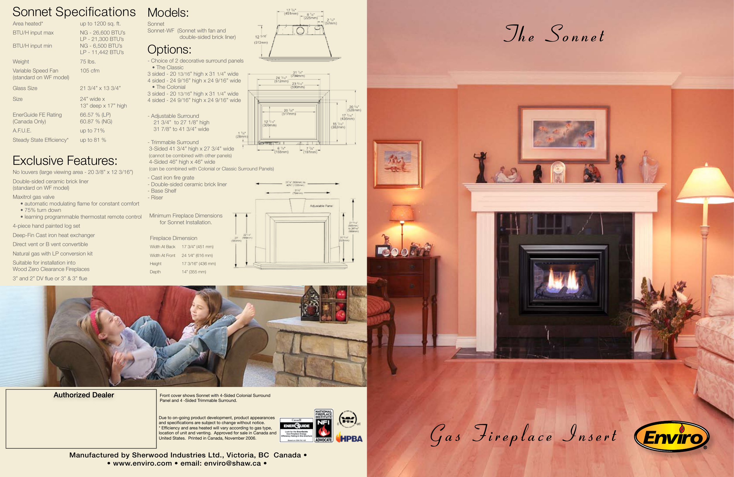 The Sonnet Gas Fireplace Insert Manualzz Com