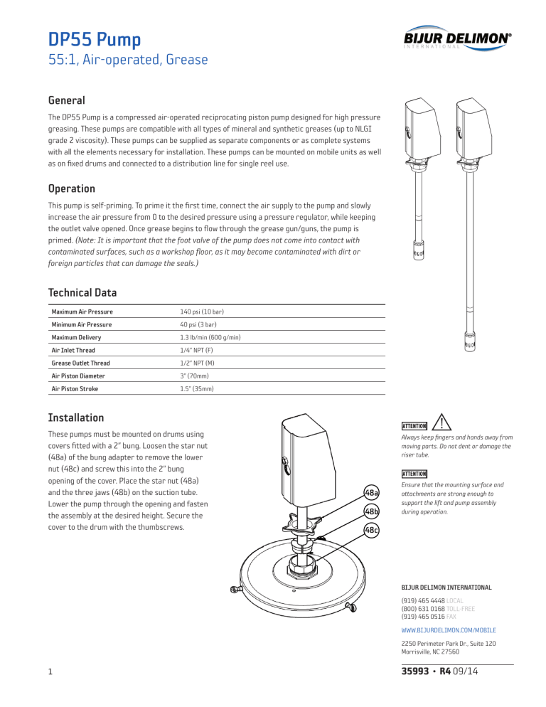 DP55 Pump Bijur Delimon Manualzz
