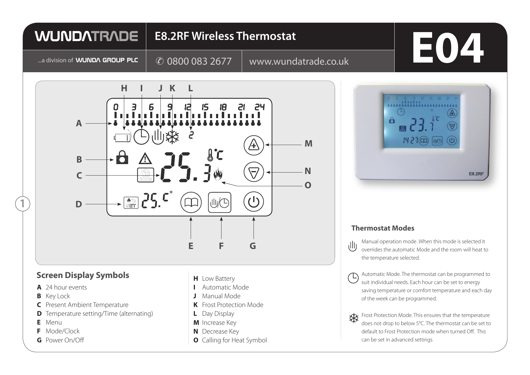 ELECTRONIC ROOM THERMOSTAT - Wundatrade