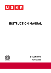 Usha Techne 2000 Steam Iron Instruction Manual