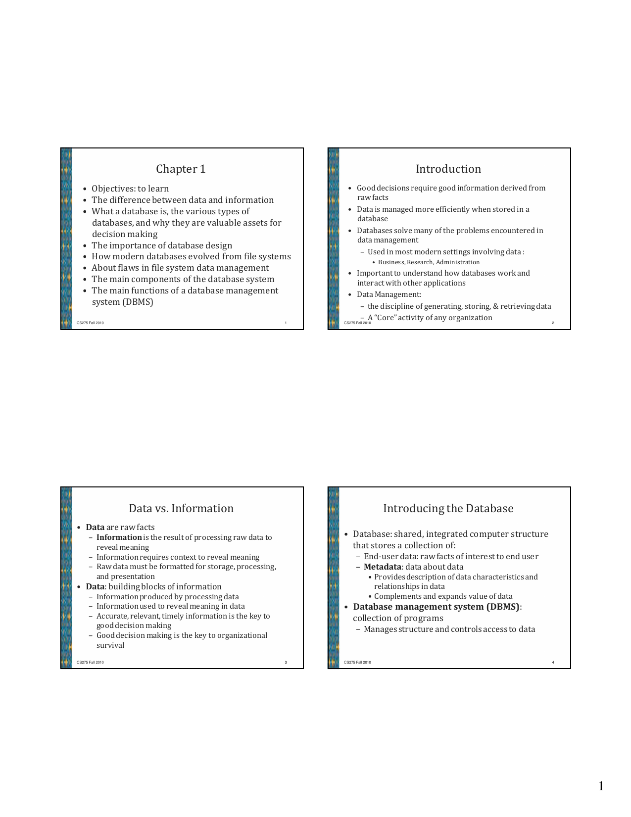 Chapter 1 Introduction Data Vs Information Introducing The Database Manualzz