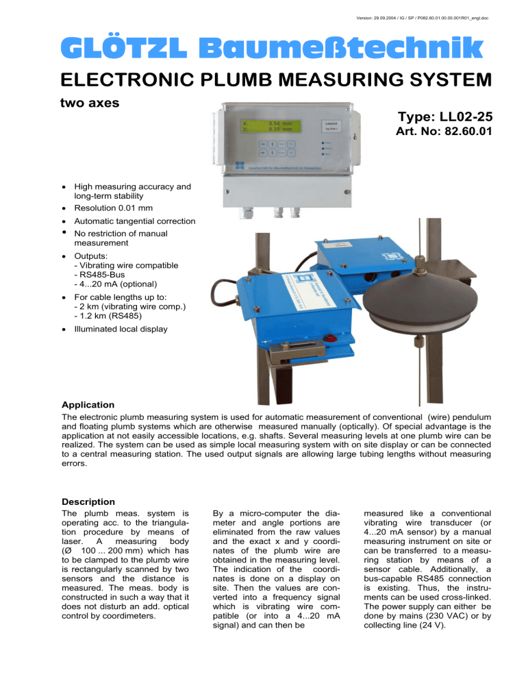 Electronic Plumb Measuring System Two Axes Manualzz