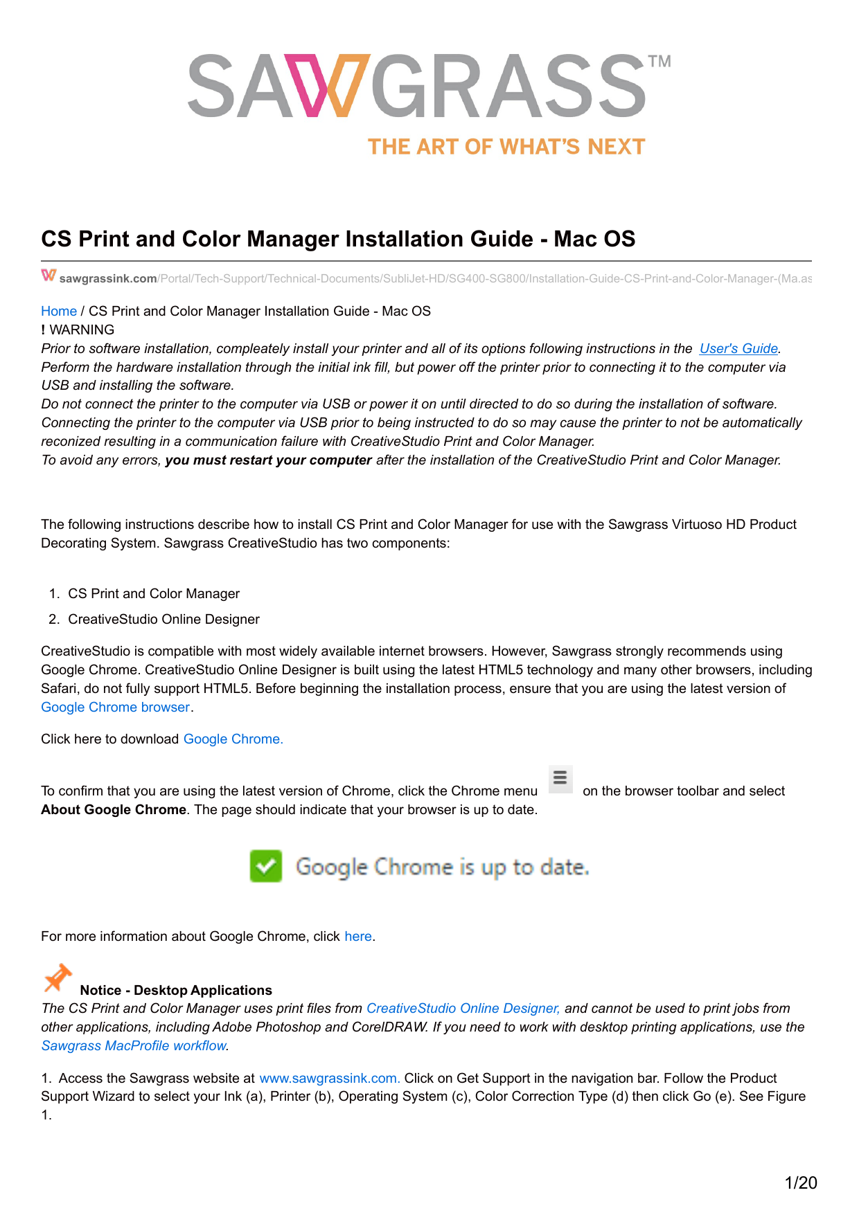 Cs Print And Color Manager Installation Guide Mac Os Manualzz